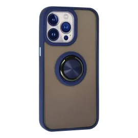 Newface Iphone 13 Pro Max Kılıf Montreal Yüzüklü Silikon Kapak - Lacivert