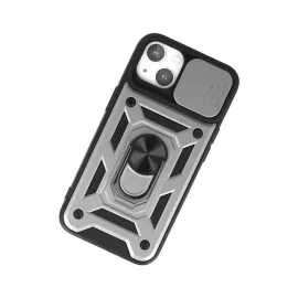 Newface Iphone 15 Kılıf Pars Lens Yüzüklü Silikon - Gümüş