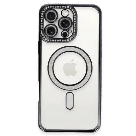 Newface Iphone 16 Pro Kılıf Joke Simli Magneticsafe Kılıf - Siyah