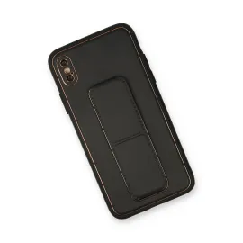 Newface Iphone Xs Max Kılıf Coco Deri Standlı Kapak - Siyah
