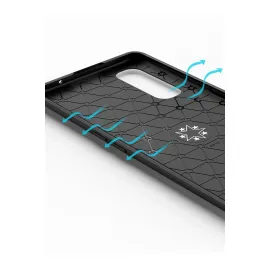 Newface Oppo Find X2 Kılıf Range Yüzüklü Silikon - Siyah-Mavi