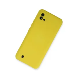Newface Realme C11 2021 Kılıf Nano Içi Kadife Silikon - Sarı