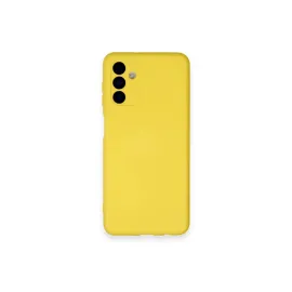 Newface Samsung Galaxy A14 4G Kılıf Nano Içi Kadife Silikon - Sarı