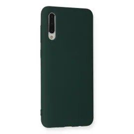 Newface Samsung Galaxy A50S Kılıf Nano Içi Kadife  Silikon - Koyu Yeşil