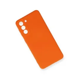 Newface Samsung Galaxy S21 Fe Kılıf Nano Içi Kadife Silikon - Turuncu