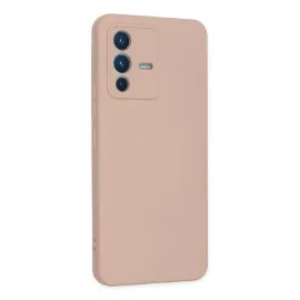 Newface Vivo V23 5G Kılıf Nano Içi Kadife Silikon - Pudra