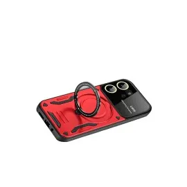 Newface Vivo Y16 Kılıf Joy Lens Standlı Kapak - Kırmızı