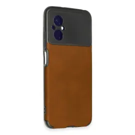 Newface Xiaomi Poco M5 Kılıf Loop Deri Silikon - Kahverengi