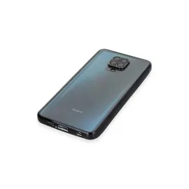 Newface Xiaomi Redmi Note 9 Pro Kılıf Razer Lensli Silikon - Siyah