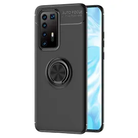 Newface Huawei P40 Pro Kılıf Range Yüzüklü Silikon - Siyah