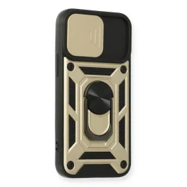 Newface Iphone 12 Kılıf Pars Lens Yüzüklü Silikon - Gold