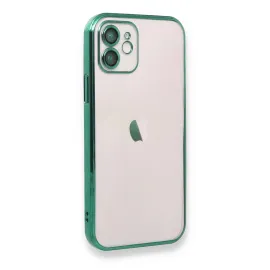 Newface Iphone 12 Kılıf Razer Lensli Silikon - Yeşil