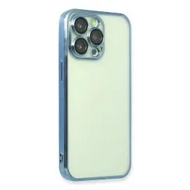 Newface Iphone 13 Pro Max Kılıf Razer Lensli Silikon - Açık Mavi