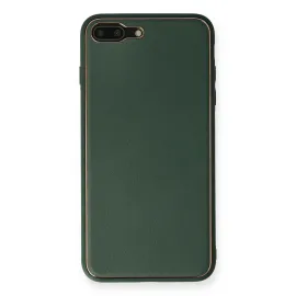 Newface Iphone 7 Plus Kılıf Coco Deri Silikon Kapak - Yeşil