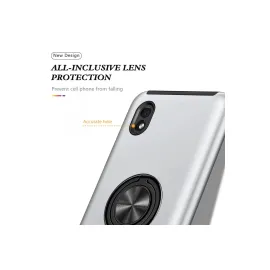 Newface Samsung Galaxy A01 Core Kılıf Elit Yüzüklü Kapak - Gümüş