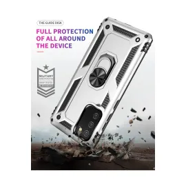 Newface Samsung Galaxy A02S Kılıf Sofya Yüzüklü Silikon Kapak - Gümüş