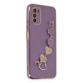 Newface Samsung Galaxy A03S Kılıf Esila Silikon - Mor