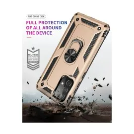 Newface Samsung Galaxy A52 Kılıf Sofya Yüzüklü Silikon Kapak - Gold