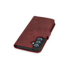 Newface Samsung Galaxy A54 5G Kılıf Trend S Plus Kapaklı Kılıf - Kırmızı