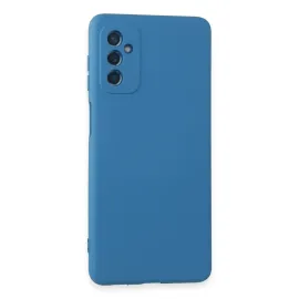 Newface Samsung Galaxy M52 5G Kılıf Nano Içi Kadife Silikon - Mavi