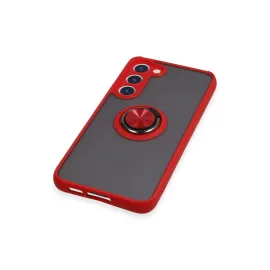 Newface Samsung Galaxy S23 Plus Kılıf Montreal Yüzüklü Silikon Kapak - Kırmızı