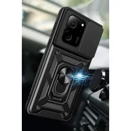 Newface Xiaomi Mi 13T Pro Kılıf Pars Lens Yüzüklü Silikon - Yeşil