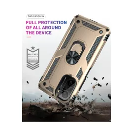 Newface Xiaomi Poco F3 Kılıf Sofya Yüzüklü Silikon Kapak - Gold