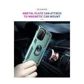 Newface Xiaomi Poco F3 Kılıf Sofya Yüzüklü Silikon Kapak - Yeşil