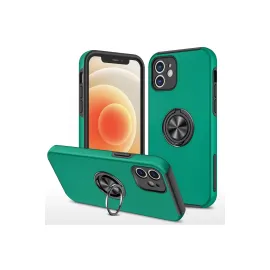 Newface Iphone 12 Kılıf Elit Yüzüklü Kapak - Yeşil