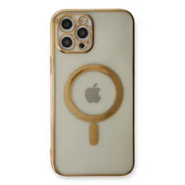 Newface Iphone 12 Pro Kılıf Magneticsafe Lazer Silikon - Gold