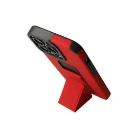 Newface Iphone 13 Pro Kılıf Mega Standlı Silikon - Kırmızı