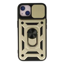 Newface Iphone 14 Kılıf Pars Lens Yüzüklü Silikon - Gold