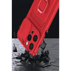 Newface Iphone 15 Kılıf Zuma Kartvizitli Yüzüklü Silikon - Lila