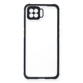 Newface Oppo Reno 4 Lite Kılıf Miami Şeffaf Silikon - Lacivert