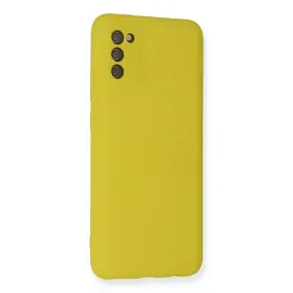Newface Samsung Galaxy A03S Kılıf Nano Içi Kadife Silikon - Sarı