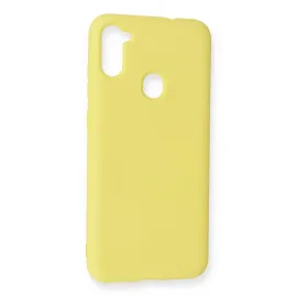 Newface Samsung Galaxy A11 Kılıf Nano Içi Kadife Silikon - Sarı
