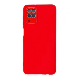 Newface Samsung Galaxy A22 Kılıf Lansman Glass Kapak - Kırmızı