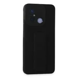 Newface Xiaomi Redmi 12C Kılıf Mega Standlı Silikon - Siyah