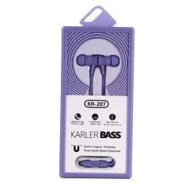 Karler Bass Kr-207 Mıknatıslı Kablolu Kulaklık - Mor