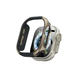 Movenchy Apple Watch Ultra 49Mm Mo-Wt3 Alüminyum Camlı Kasa Ekran Koruyucu - Gold