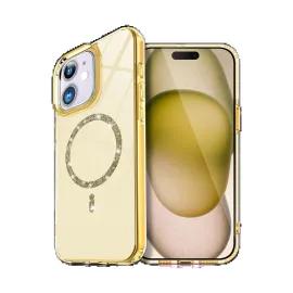 Newface Apple Iphone 12 Live Diamond Magsafe Kapak - Sarı