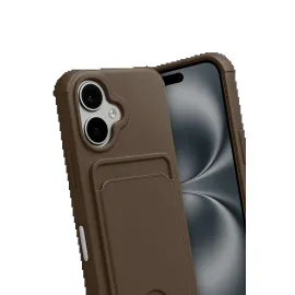 Newface Apple Iphone 17 Kelvin Kartvizitli Silikon - Kahverengi