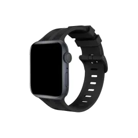 Newface Apple Watch 38mm KR408 Çizgili Silikon Kordon - Siyah
