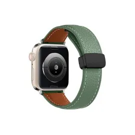 Newface Apple Watch 42Mm Kr414 Daks Deri Kordon - Koyu Yeşil
