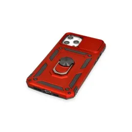 Newface Iphone 12 Pro Max Kılıf Pars Lens Yüzüklü Silikon - Kırmızı