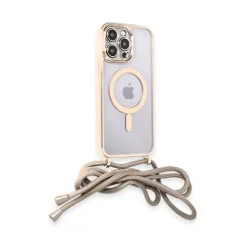 Newface Iphone 13 Pro Kılıf Divo Lazer Askılı Magsafe Kapak - Gold