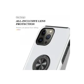 Newface Iphone 13 Pro Kılıf Elit Yüzüklü Kapak - Gümüş