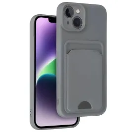 Newface Iphone 14 Kılıf Kelvin Kartvizitli Silikon - Gri