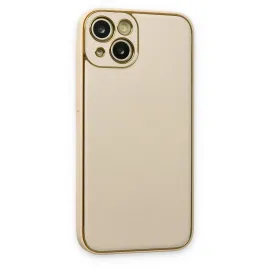 Newface Iphone 14 Plus Kılıf Coco Deri Silikon Kapak - Gold