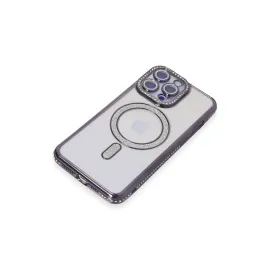 Newface Iphone 15 Pro Kılıf Joke Simli Magneticsafe Kılıf - Derin Mor